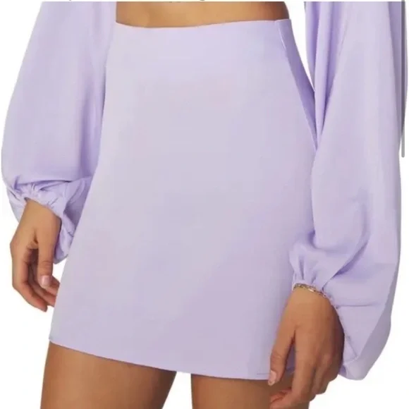 WeWoreWhat Satin Charmeuse Mini Slip Skirt Heather Purple NWT Size M - Picture 2 of 6